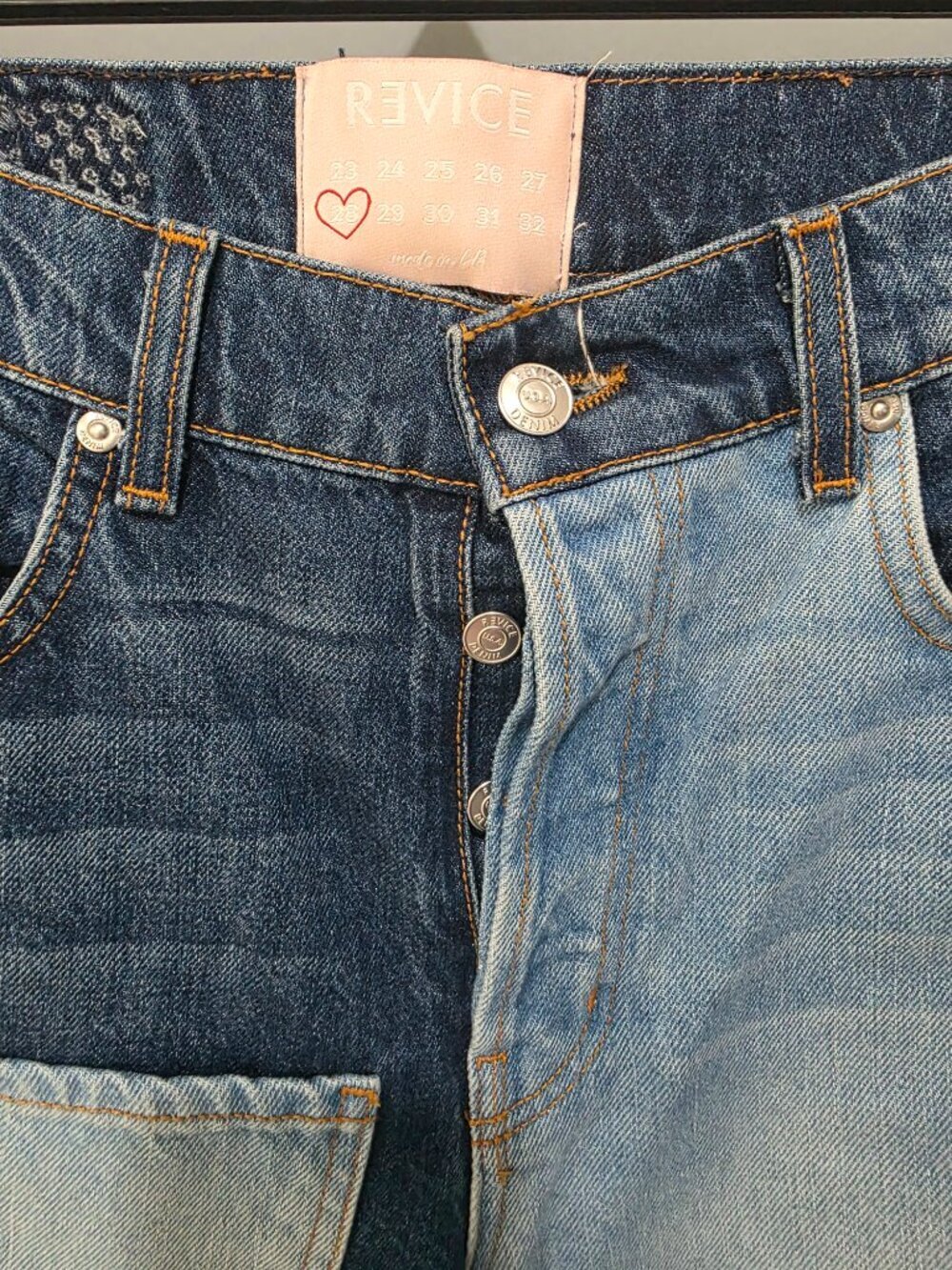 Revice Patchwork Jeans Women’s Size 28 Made in USA Straight Leg High Rise - Picture 2 of 14